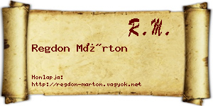 Regdon Márton névjegykártya