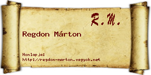 Regdon Márton névjegykártya