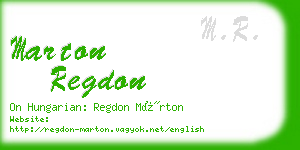 marton regdon business card